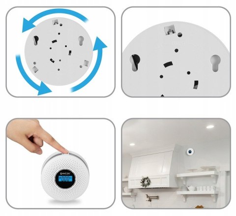 Czujnik Czadu Detektor Tlenku Węgla Dymu SAFE2000 LCD Detektor CO2 2w1