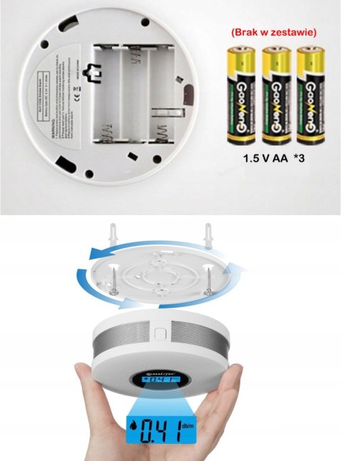 Czujnik Czadu Detektor Tlenku Węgla Dymu SAFE2000 LCD Detektor CO2 2w1