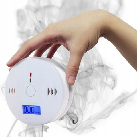 Czujnik Czadu LCD Certyfikowany Biały