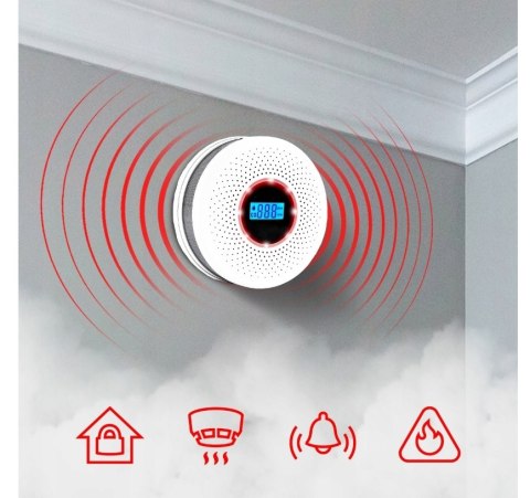 Czujnik Czadu i Dymu Detektor Tlenku Węgla Certyfikowany
