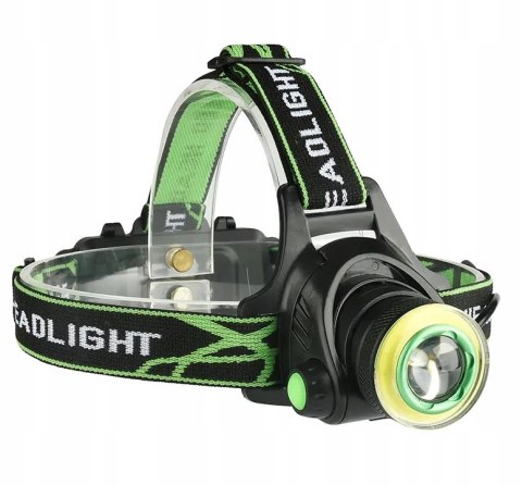 LATARKA MOCNA WODOODPORNA LED CZOŁÓWKA XML T6 RING COB ZOOM 800M