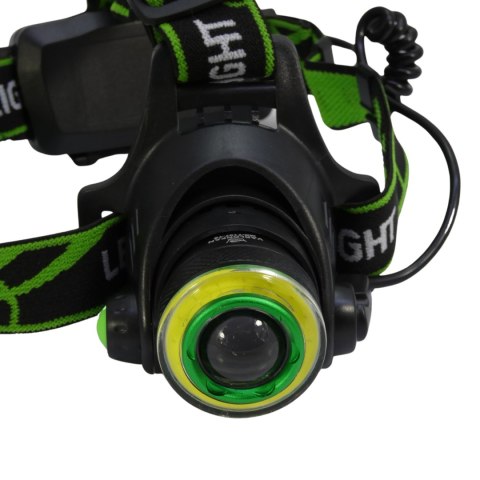 LATARKA MOCNA WODOODPORNA LED CZOŁÓWKA XML T6 RING COB ZOOM 800M