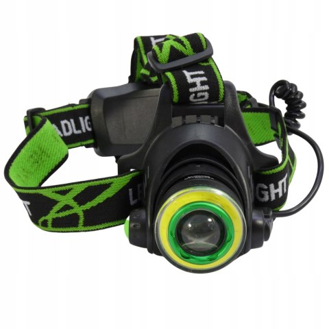 LATARKA MOCNA WODOODPORNA LED CZOŁÓWKA XML T6 RING COB ZOOM 800M