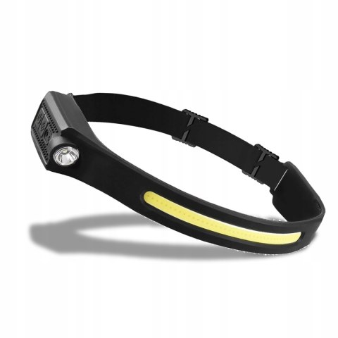 MOCNA LATARKA CZOŁOWA LED REFLEKTOR NA GŁOWĘ COB XPE CZOŁÓWKA CZUJNIK RUCHU