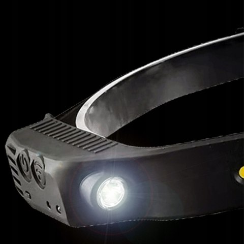 MOCNA LATARKA CZOŁOWA LED REFLEKTOR NA GŁOWĘ COB XPE CZOŁÓWKA CZUJNIK RUCHU