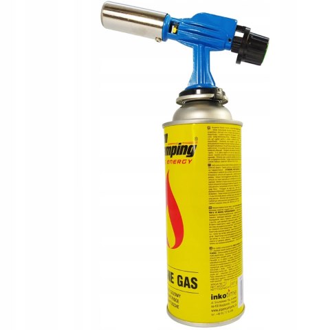 Mini Palnik Gazowy Na Kartusze Żeliwny Niebieski + 4 szt Gaz Kartusz zestaw