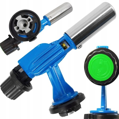 Mini Palnik Gazowy Na Kartusze Żeliwny Niebieski + 4 szt Gaz Kartusz zestaw