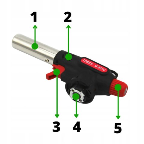 Palnik Gazowy Wielozadaniowy Lutownica 360° Na Kartusz Gaz 4szt.