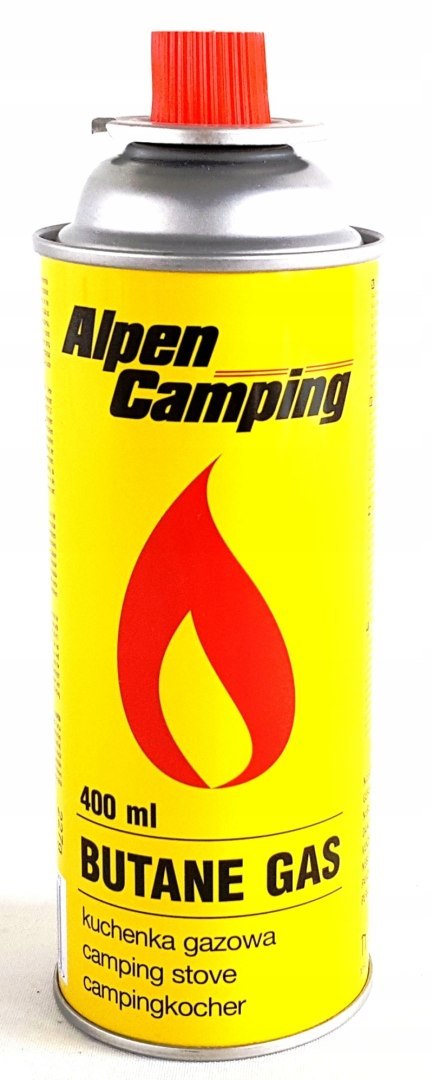 Mini palnik gazowy + 4 x KARTUSZ GAZ NABOJE GAZOWE NABÓJ ALPEN CAMPING 227G