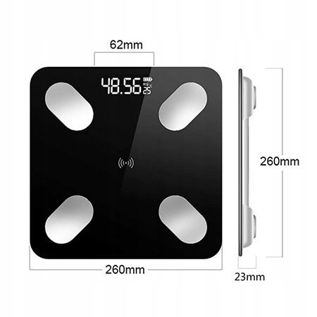 Waga łazienkowa bluetooth ANALITYCZNA WAGA ŁAZIENKOWA BLUETOOTH maks 180kg