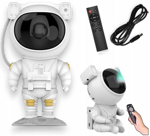 ASTRONAUTA LAMPKA NOCNA PROJEKTOR GWIAZD RZUTNIK DLA DZIECI + PILOT