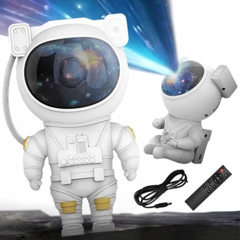 ASTRONAUTA LAMPKA NOCNA PROJEKTOR GWIAZD RZUTNIK DLA DZIECI + PILOT