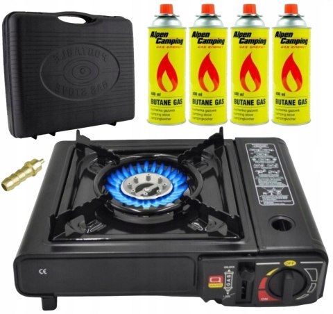CampRaf KUCHENKA TURYSTYCZNA GAZOWA NA KARTUSZE + 4 GAZ KARTUSZ SUPER MOC