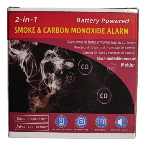 Czujnik Czadu i Dymu Detektor Tlenku Węgla Certyfikowany