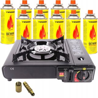 KUCHENKA TURYSTYCZNA GAZOWA CAMPINGOWA PRZENOŚNA + 10 GAZÓW KARTUSZY ZESTAW