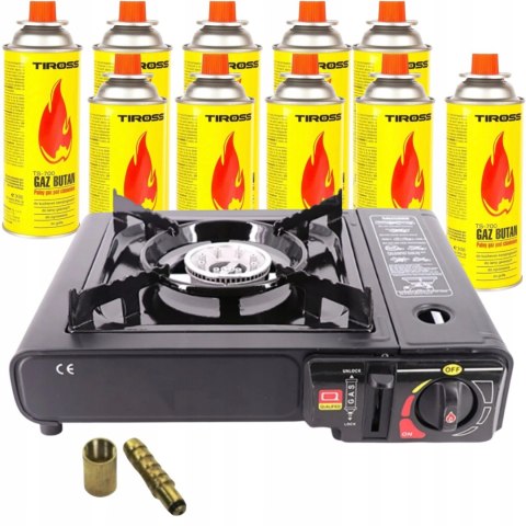 KUCHENKA TURYSTYCZNA GAZOWA CAMPINGOWA PRZENOŚNA + 10 GAZÓW KARTUSZY ZESTAW