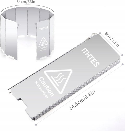 OSŁONA PRZECIWWIATROWA DO KUCHENKI PALNIKA PODRÓŻNA ALUMINIUM SKŁADANA