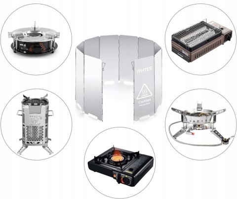 OSŁONA PRZECIWWIATROWA DO KUCHENKI PALNIKA PODRÓŻNA ALUMINIUM SKŁADANA